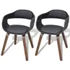 Image de Vidaxl - Chaises À Manger Lot De 2 Noir Bois Courbé Et Similicuir