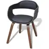 Image de vidaXL Chaises de salle à manger 6 pcs. noir bois courbé et similicuir