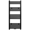 Image de vidaXL Radiateur sèche-serviettes eau chaude droit noir 500x1160 mm