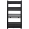 Image de vidaXL Radiateur sèche-serviettes eau chaude droit noir 600x1160 mm
