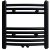 Image de vidaXL Radiateur sèche-serviettes eau chaude courbé noir 480x480 mm