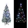 Image de vidaXL Sapin de Noël avec éclairage et support 180 cm fibre de verre
