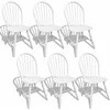 Image de vidaXL Chaises de salle à manger 6 pcs. Blanc Bois massif Hévéa