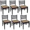 Image de vidaXL Chaises de salle à manger 6 pcs. Marron bois massif et velours