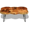 Image de vidaXL Table basse 35 cm 6 rondelles d'arbre en bois massif d'acacia