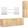 Image de vidaXL Ensemble de meubles de salle de bain 7 pièces imitation chêne Matériau dérivé du bois