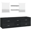 Image de vidaXL Ensemble de meubles de salle de bain 5 pièces noir en bois composite