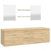 Image de vidaXL Ensemble de meubles de salle de bain 5 pièces imitation chêne Matériau dérivé du bois