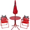 Image de vidaXL Ensemble de jardin bistrot 3 pièces pour enfants avec parasol rouge