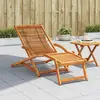 Image de vidaXL Chaise longue avec repose-pieds en bois massif d'acacia