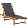 Image de vidaXL Bain de soleil avec table en bois massif d'acacia et textilène