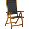 Image de vidaXL Chaises de jardin 2 pcs. Pliable Bois massif Acacia et Textilène