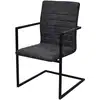 Image de vidaXL Chaise cantilever 6 pcs. noir similicuir