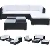Image de vidaXL Ensemble de salon de jardin 5 pièces avec coussins Poly rotin noir