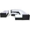Image de vidaXL Ensemble salon de jardin 10 pièces avec coussins Poly rotin noir