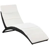 Image de vidaXL Bain de soleil pliable avec support Poly rotin noir