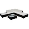 Image de vidaXL Ensemble de salon de jardin 6 pièces avec coussins Poly rotin brun