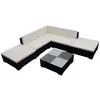 Image de Vidaxl - Salon De Jardin 6 Pcs Avec Coussins Résine Tressée Noir