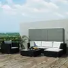 Image de Vidaxl - Salon De Jardin 6 Pcs Avec Coussins Résine Tressée Noir