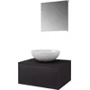 Image de vidaXL Ensemble de meubles de salle de bain 3 pièces avec lavabo noir