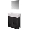 Image de vidaXL Ensemble de meubles de salle de bain 3 pièces avec lavabo noir