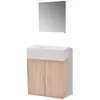 Image de vidaXL Ensemble de meubles de salle de bain 3 pièces avec lavabo Beige