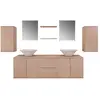 Image de vidaXL Ensemble de meubles de salle de bain et lavabo 9 pièces Beige