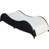 Image de vidaXL Chaise longue avec coussin en poly rotin noir