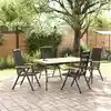Image de vidaXL Chaises de jardin pliantes 4 pcs. Aluminium et Textilène Noir