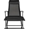 Image de vidaXL Chaise à bascule de jardin acier et textilène noir
