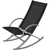 Image de vidaXL Chaises à bascule de jardin 2 pcs. acier et Textiline noir