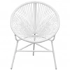 Image de vidaXL Chaise longue de jardin en rotin synthétique blanc