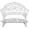Image de vidaXL Banc de jardin 100 cm fonte d'aluminium blanc