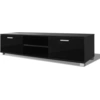 Image de vidaXL Armoire TV noir brillant 140x40,5x35 cm