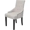 Image de vidaXL Chaises de salle à manger 4 pcs. Tissu gris crème