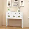 Image de vidaXL Sideboard style chinois bois massif blanc