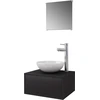 Image de vidaXL Ensemble de meubles de salle de bain 4 pièces avec lavabo et robinet noir