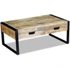 Image de vidaXL Table basse avec 2 tiroirs en bois massif de mangue 100x60x40 cm
