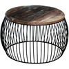 Image de vidaXL Table basse ronde en vieux bois massif 68x37 cm