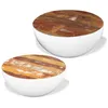 Image de vidaXL Ensemble de 2 tables basses en forme de coupe Vieux bois massif
