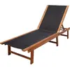 Image de vidaXL Bains de soleil 2 pcs. avec table acacia massif et textilène