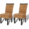 Image de vidaXL Chaises de salle à manger 2 pcs. Abaca et manguier massif