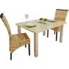 Image de Vidaxl - Chaises À Manger Lot De 2 Bois Solide De Manguier Et Abaca