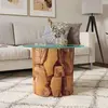 Image de vidaXL Table basse en bois massif teck bois flotté 60 cm