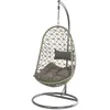 Image de Fauteuil Suspendu En Résine Tressée Gris   1 Place   Dimensions (ø X H) 95 X 195 Cm   Coussins Inclus   Pour Extérieur   Jardideco