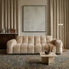 Image de Canapé 3 Places 264x102x84 Cm En Velours Beige Et Bois De Pin