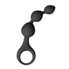 Image de Gode anal en silicone noire à perles - 15,5 cm