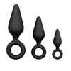 Image de EasyToys - Set de 3 plugs anaux avec boucle de retrait - Noir