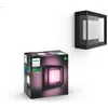 Image de Philips   Applique Extérieure Carrée Hue Econic Noire   Indice De Protection Ip44   Flux Lumineux 800lm   Culot E27   Dimensions 20x20cm