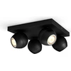 Image de Philips Hue White ambiance Square Spot Buckram, Smart Spotlight, Bluetooth, noir, LED, métal, GU10